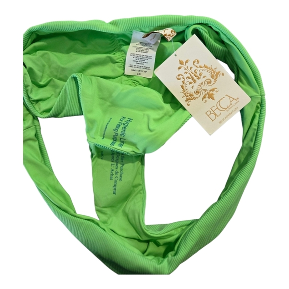 BECCA Lime Green Bikini Bottom. Large - Picture 3 of 3